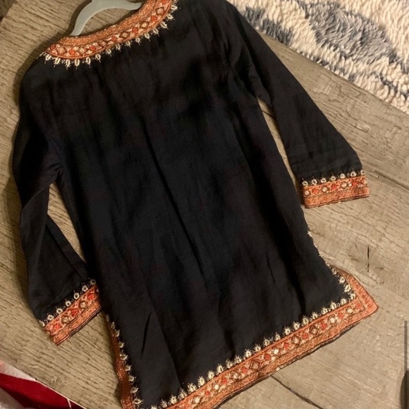 Calypso St. Barth Embellished Starlisa Linen Tunic. - Picture 3 of 8